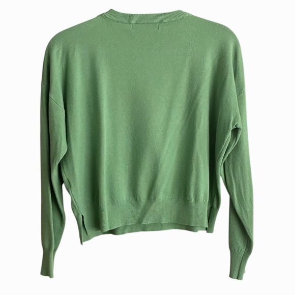 DELUC Cropped Sweater • Size S • Light Green - Picture 3 of 3